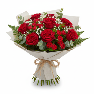 Ramo Paixão Abundante – Rosas e Mini-rosas Vermelhas